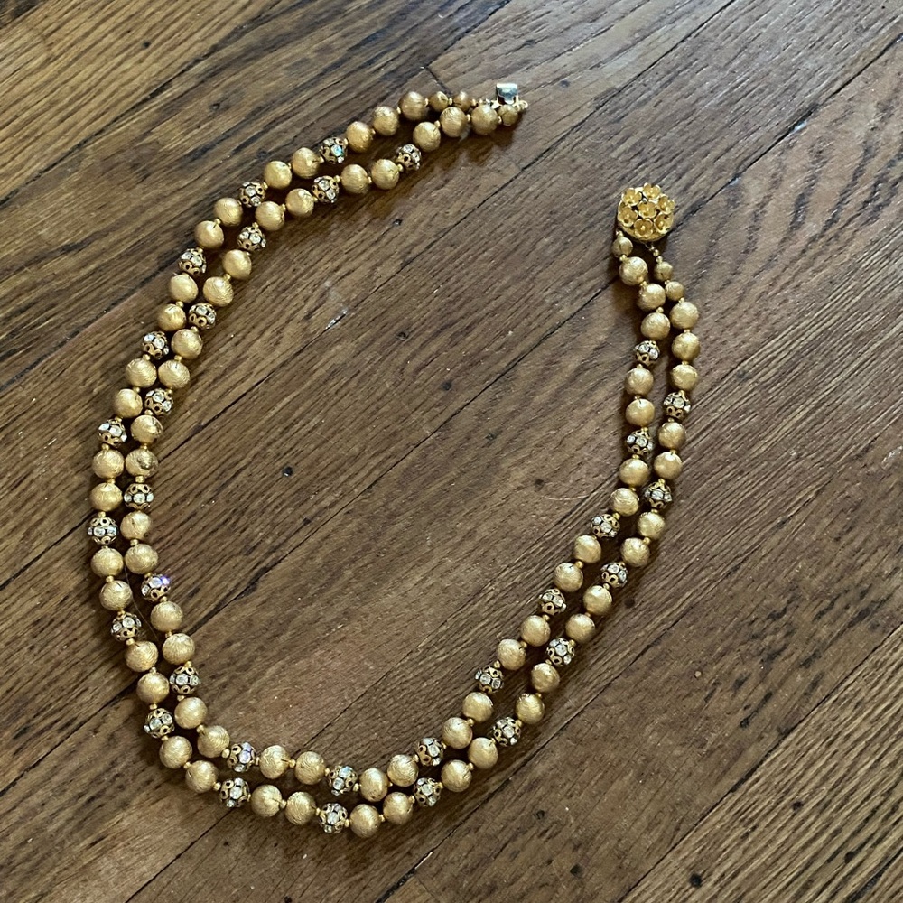Vintage Gold Ball Bling Necklace